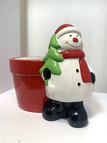 Christmas Decorations - Snowman Planter - 16cm x 12cm (Planter)