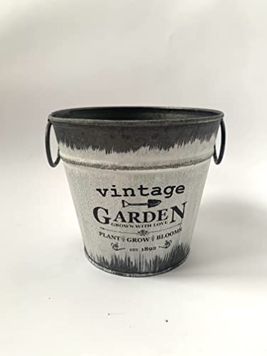 Tin 'Vintage Garden' Pot - 14cm