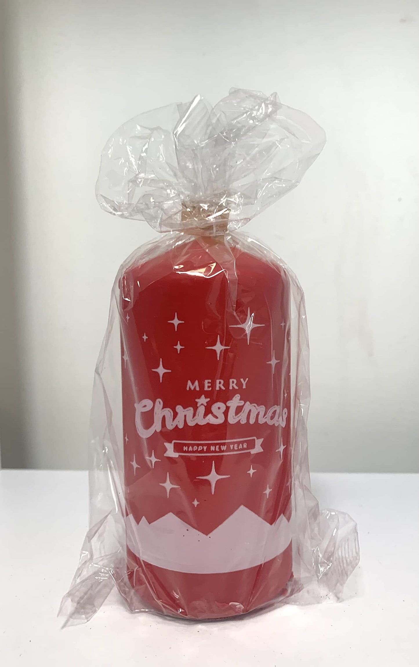 Christmas Pillar Candles - 'Merry Christmas' - 2 x Candle Pack (120mm x 58mm)