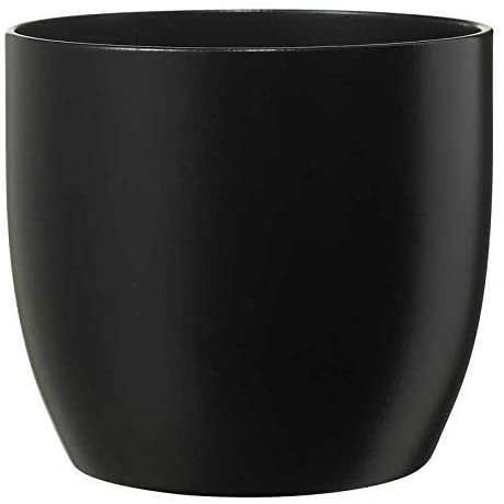 Ceramic Pot - Basel Fashion -Matte Black (12cm Diameter x10cm Height) - AcquaGarden
