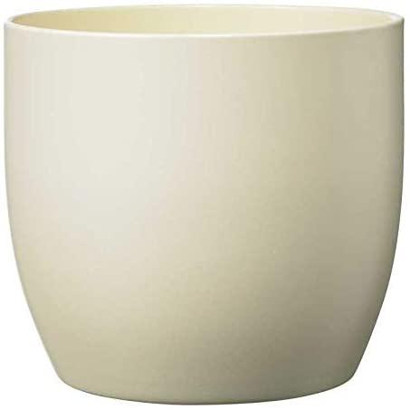 Ceramic Pot - Basel - Matte Cream (16cm Diameter) - AcquaGarden