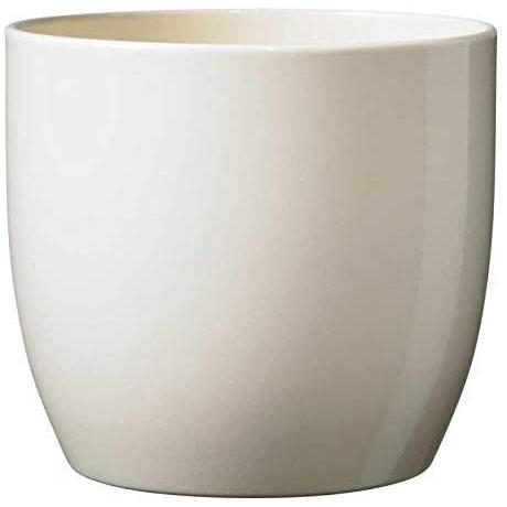 Ceramic Pot - Basel - Shiny White (13cm Diameter) - AcquaGarden