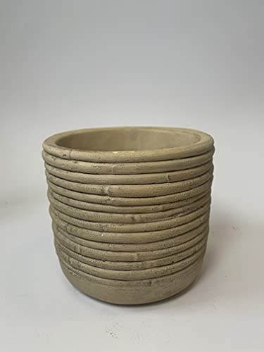Ceramic Pot - 'Myanmar' Ceramic - Bamboo Brown - 12cm x 11cm - AcquaGarden