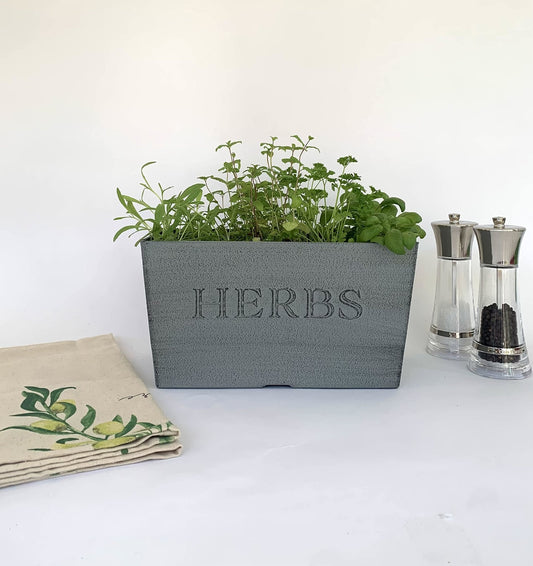 Mixed Herbs in Herb Planter - Planter -18 x Herb Plants - 4 Litre Compost - Complete Package - AcquaGarden