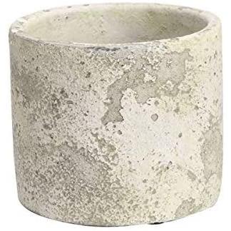 Rustic Round Cement Houseplant Pot - 11cm Diameter x 10cm Height - AcquaGarden