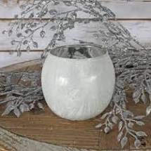 White Frosted Bubble Ball Votive Candle Holder - AcquaGarden
